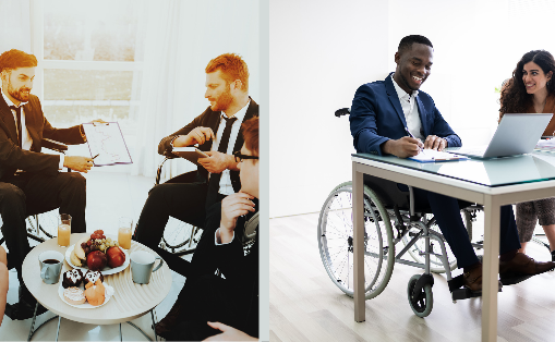 Diverse workforce showing a group of inclusive people 